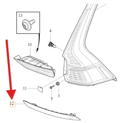 Відбивач бампера лівий задня volvo xc60 2018- оригінальний номер 32293628 фото №1