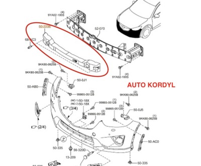 Абсорбер, пена, бампер передний cx-5 2012 - 2016 фото №1