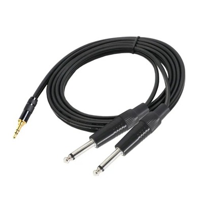 3.5mm 1/8" TRS to 6.35mm 1/4" TS Mono Stereo Y-Splitter Cable for Speaker