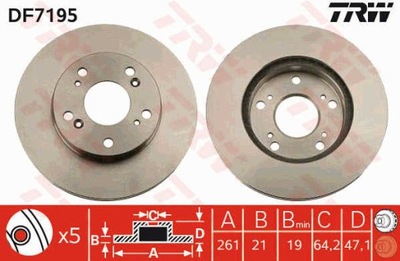 DISCOS DE FRENADO PARTE DELANTERA TRW DF7195  