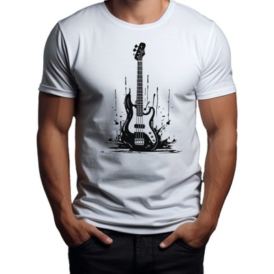 Koszulka T-shirt "Bass Guitar" Bawełna XXL