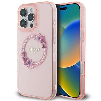 Etui do iPhone 16 Pro Max różowy Guess