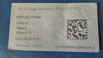 bilet Chrobry Głogów - Legia Warszawa pp