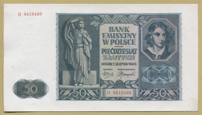 ANK 50 ZŁOTYCH 1941 ser. D st. I