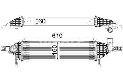 MAHLE INTERCOOLER AUŠINTUVAS ORO ĮSIURBIMO NISSAN QASHQAI I 