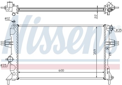 NISSENS РАДИАТОР ВОДЫ OPEL ZAFIRA A 630041 KLOK