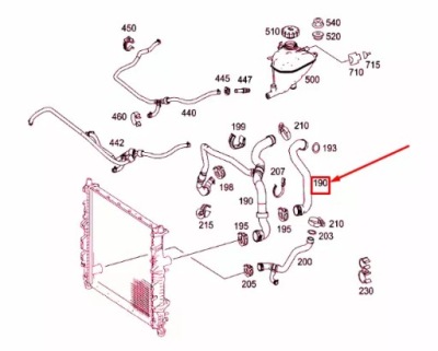 Mercedes-benz ml w164 верхній wąż радіатора a1645005875 фото №1