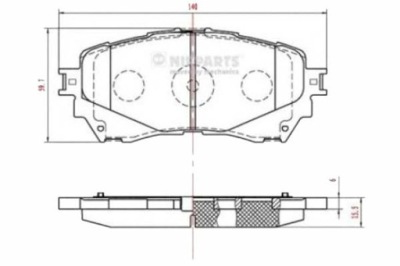 Nipparts гальмівні колодки гальмівні mazda 6 kombi 2.2 d gj. фото №1