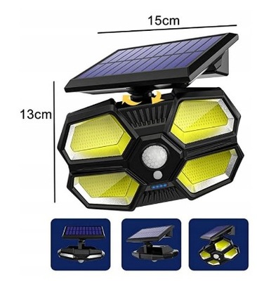 LATARNIA LAMPA SOLARNA ULICZNA SOLAR 120 LED Z PANELEM SOLARNYM