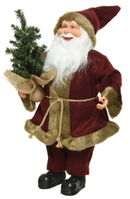 ŚWIĄTECZNA FIGURKA Święty Mikołaj Z Choinką 45 cm