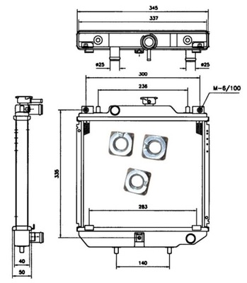 RADUADOR DE AGUA AIXAM 500 96- NRF 52110  