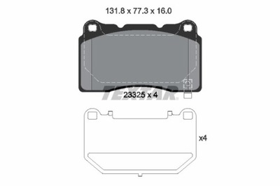 КОЛОДКИ ТОРМОЗНЫЕ OPEL. ПЕРЕД INSIGNIA 2,8 V6 ТУРБИНЫ OPC 2332502