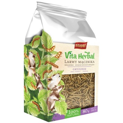 Suszone larwy mącznika dla ptaków i gryzoni - Vitapol Vita Herbal 80g