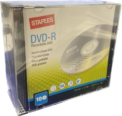 Płyta Płyty DVD-R 10 szt. opakowania SLIM Staples