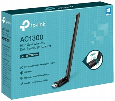 TP-LINK Dwupasmowa, bezprzewodowa karta sieciowa USB AC1300 TL-ARCHER T3U P