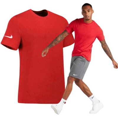 Koszulka Męska Nike Sportowa Bawełniana Czerwona T-shirt krótki rękaw r. M