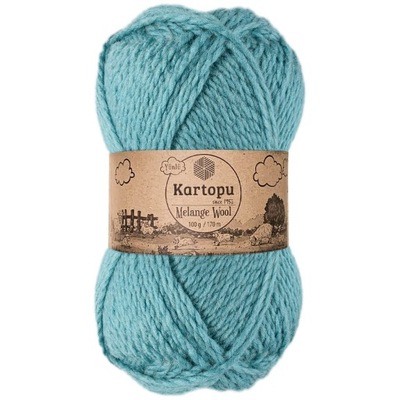 Kartopu | Melange Wool | K5017 | lazurowy ocean