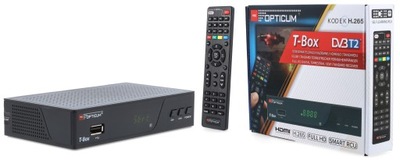 TUNER DEKODER TV DVB-T DVB-T2 H.265 HEVC OPTICUM T-BOX