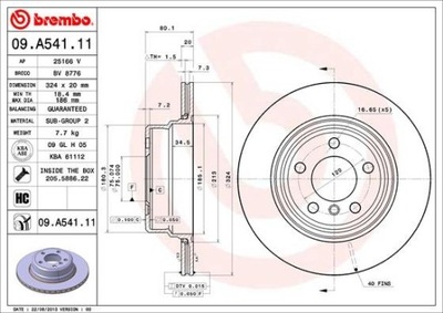 ДИСК ТОРМОЗНОЙ ЗАДНЯЯ UV BMW X5 01-07 WEN. 4.4