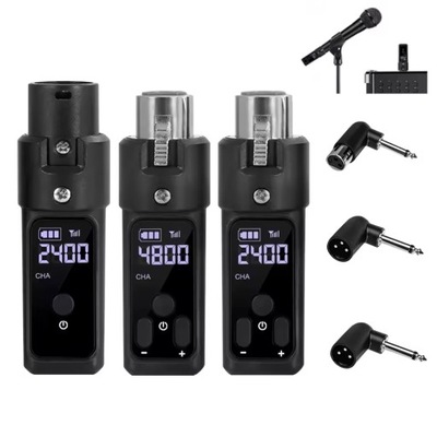ZESTAW BEZPRZEWODOWEGO SYSTEMU XLR 2 do 1 SYSTEM MIKROFONOWY TRANSMISJA UHF