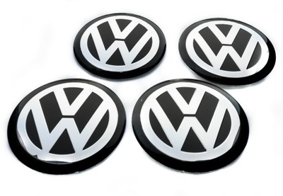 VW NAKLEJKI EMBLEMATY ZNACZKI 64mm 4SZT ALUMINIOWE