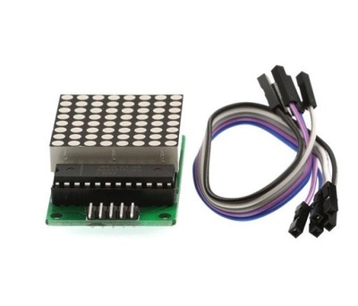 Moduł Matrycy LED 8x8 ze sterownikiem MAX7219 + zworki do Arduino