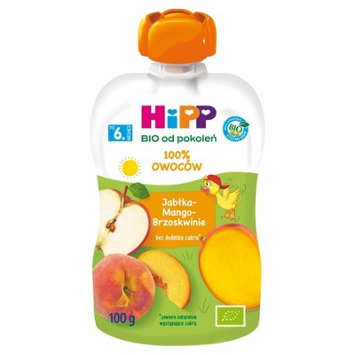 HiPP BIO Tubka HiPPiS Jabłka-Mango-Brzoskw, 100g