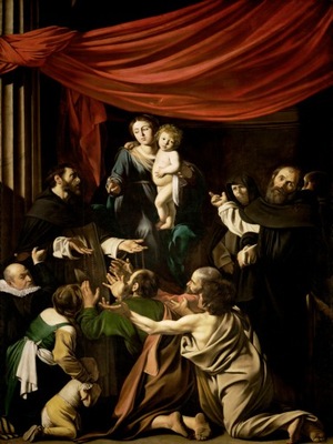 Caravaggio - Madonna Różańcowa - 40x30 cm obraz