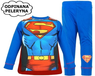 Superman piżama chłopięca z peleryną strój 104/110