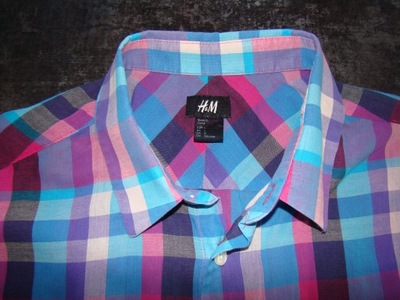 Męska koszula w kratkę H&M roz L