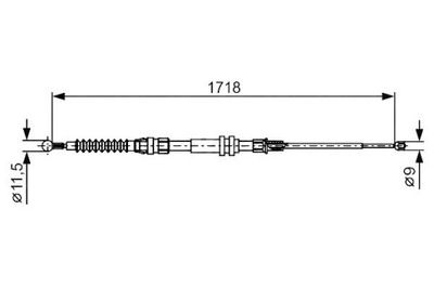 CABLE FRENOS DE MANO PARTE TRASERA IZQUIERDA/DERECHA CABLE FRENOS DE MANO BOSCH 2K0609721D  