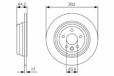 BOSCH DISCOS DE FRENADO 2SZT. PARTE TRASERA LAND ROVER FREELANDER 2 2.0 2.2D 3.2  