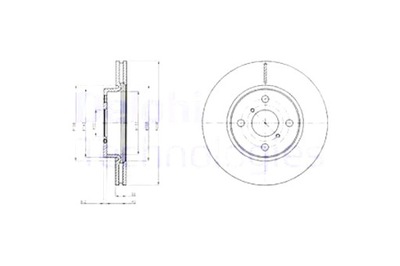 DELPHI DISCOS DE FRENADO 2SZT. PARTE DELANTERA TOYOTA YARIS 1.0-1.8 08.05-  