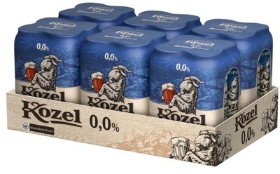 Piwo bezalkoholowe Kozel 0% półciemne 24 x 500ml puszka 6x 4pak czteropak