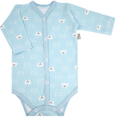 BODY NIEMOWLĘCE ROZPINANE PRZODEM r.68 BABY BLUE BEAR /49/