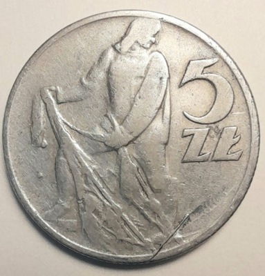 5 zł. 1960- Rybak, ładny, destrukt.