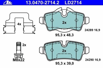 ZAPATAS DE FRENADO MINI COOPER 06- PARTE TRASERA  