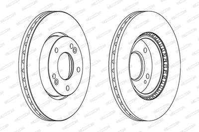 КОМПЛЕКТ. ТОРМОЗНОЙ ДИСК ТОРМОЗНЫХ ПЕРЕД L/P (БЕЗ БОЛТОВ) HYUNDAI КУПЕ, I30, IX20, FERO