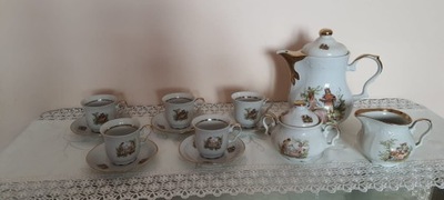 Porcelanowa zastawa do kawy/herbaty pozłacana