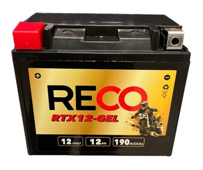 BATTERY ZELOWY YTX12 GEL 14AH 12V LEFT PLUS FOR MOTORCYCLE FOR QUADA PIAGGIO  