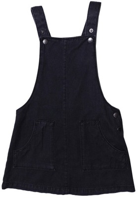 Sukienka dziewczynka ogrodniczka F&F jeansowa czarna 98, 2-3 lata