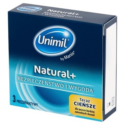 Prezerwatywy UNIMIL NATURAL cienkie 3 sztuki