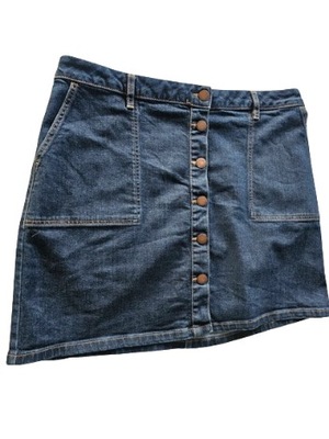 M&S spódnica jeansowa granatowa na guziki 46