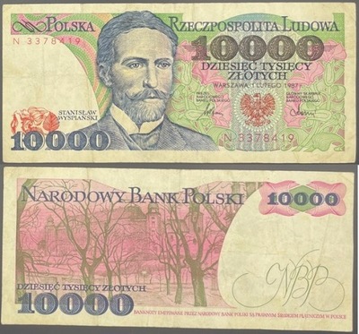 10000 zł 1987 r. Wyspiański seria N stan 3