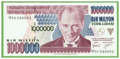 TURCJA 1000000 LIRASI 1970 P-209b UNC