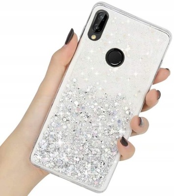 ETUI BROKAT DO HUAWEI P20 LITE GLITTER CLEAR+SZKŁO