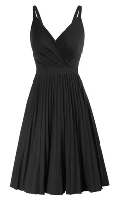 sukienka z dekoltem w serek Czarna L