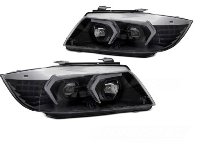 Фара лампа kpl кольца angel led neon 3d-g20 тюнинг black bmw 3 e90 e91 фото №1