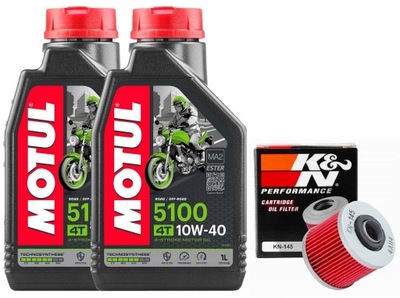 ACEITE MOTUL 5100 10W40 2L. + FILTRO KN-145, YAMAHA SR250, 90-96R.  