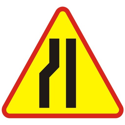 Znak drogowy A12c zwężenie drogi 1050mm Typ II